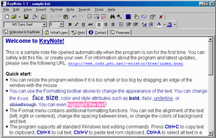 Simple note without the tree panel