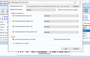 Excel Barcode Label Printing Software screenshot 1