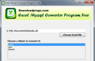 Excel Mysql Converter Program Free screenshot 1