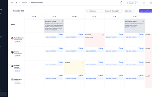 The employee scheduling calendar helps repair shops plan technician shifts, manage workloads, and organize appointments, making it easier to coordinate staff and daily repair operations.