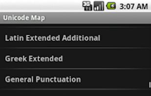 Unicode Map screenshot 1