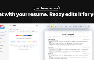 Chat with your resume. Rezzy edits it for you.