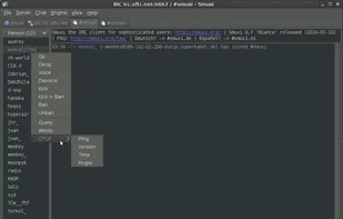Smuxi 0.7 on Linux Showing User Menu