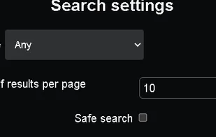 Search Settings