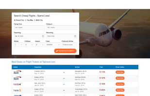 Taj Travel Flight ticket booking service