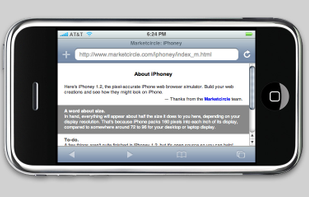 Horizonal view of the iPhone window