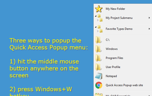Quick Access Popup screenshot 1