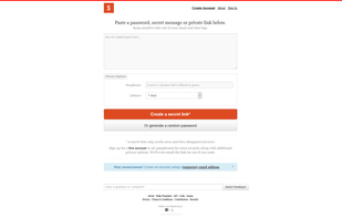 One-Time Secret screenshot 1