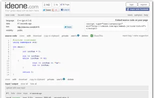 Ideone screenshot 1