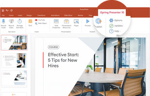 iSpring Presenter tab