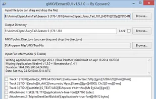 gMKVExtractGUI screenshot 2