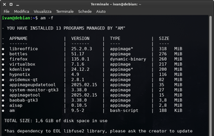 installed programs systemwide and locally (AppMan) or just integrated