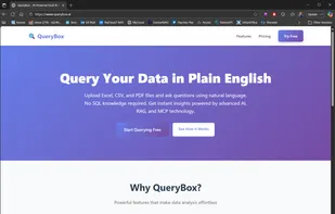 Homepage for QueryBox.ai