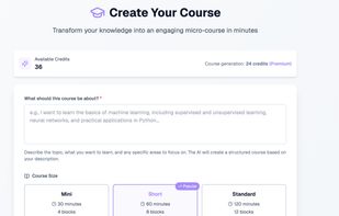 Creation page