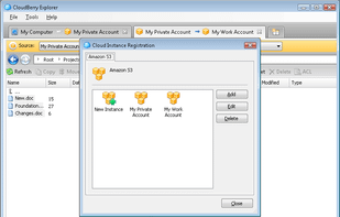 Manage Amazon S3 accounts
