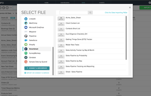 Import from 40+ 3rd party data connections