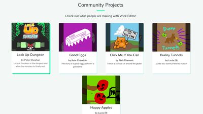 Some community projects on the community page.