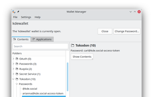 KWalletManager screenshot 1