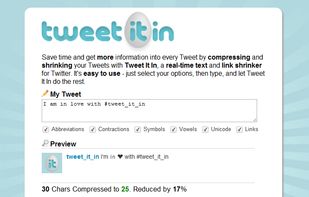 Compress and shrink Tweets with Tweet It In 
