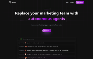 Gentura's landing page