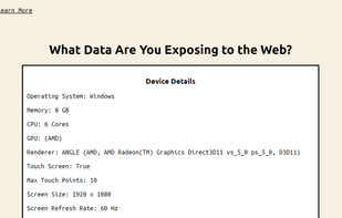 Screenshot of the website