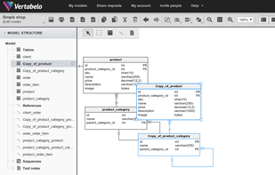 Vertabelo screenshot 2