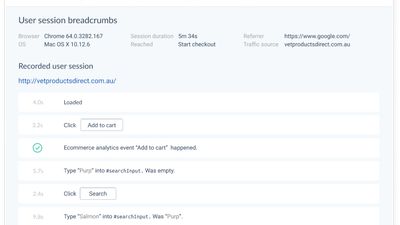 User session breadcrumbs