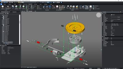 BricsCAD Mechanical - exploded view with trailing lines