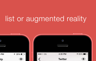 View results in a list or augmented reality view