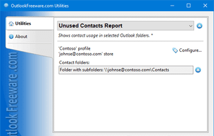 Unused Contacts Report for Outlook screenshot 1