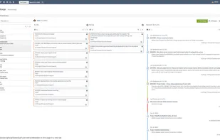 Team standup view showing each member's to-do and in-progress items alongside recent project activity.