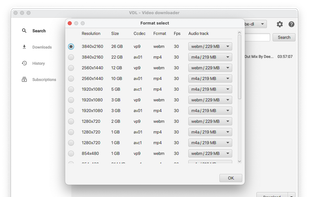 Choose any available format up to 4K.