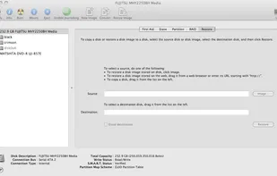 Disk Utility restoring a disk image