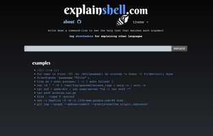 explainshell screenshot 1