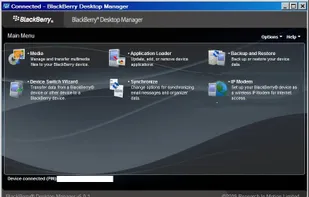 BlackBerry Desktop Manager screenshot 1