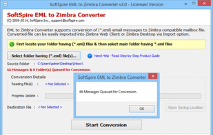 SoftSpire EML to Zimbra Converter screenshot 1