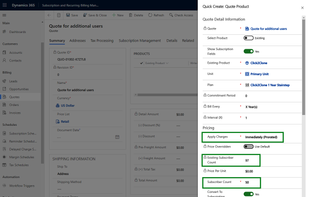 subscription billing dynamics 365
