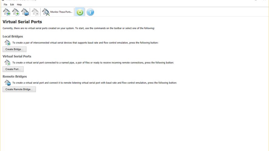 Free Virtual Serial Ports Windows usermode application, which allows