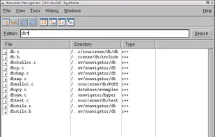 the symbol browser showing a file selection with wildcards