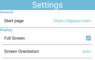 Settings screen