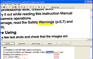 SimpleOCR screenshot 2