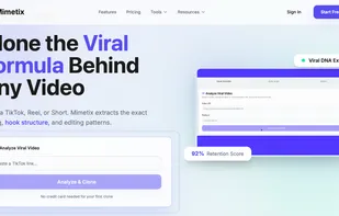 Header section of Mimetix.ai