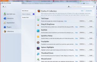 Collections view in the Add-ons Manager