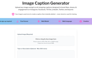 Free AI Caption Generator for Image