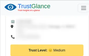 Example trust insights page — overall trust level, category ratings, and clear pros, cons, and summary for a restaurant.