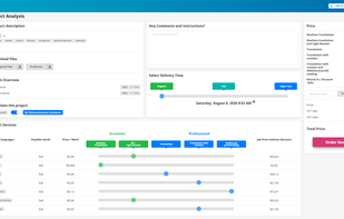 Taia Translations app - project analysis.

Select the right parameters for your translations and get exactly what you need!