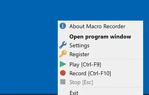 Tray icon for quick access to common procedures