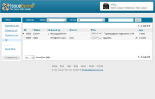 Main web interface