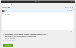 OnionShare screenshot 2