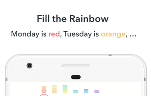 Each day of the week is 1 color of the rainbow. It's the powerful concept of streaks, but in the form of a colorful beautiful gradient.
